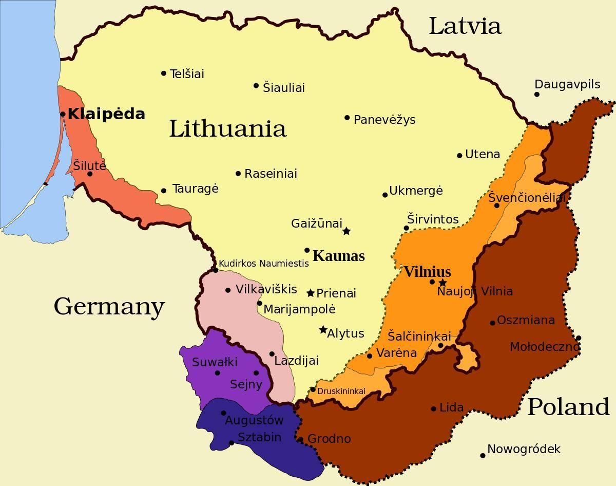 karta över kaunas Litauen
