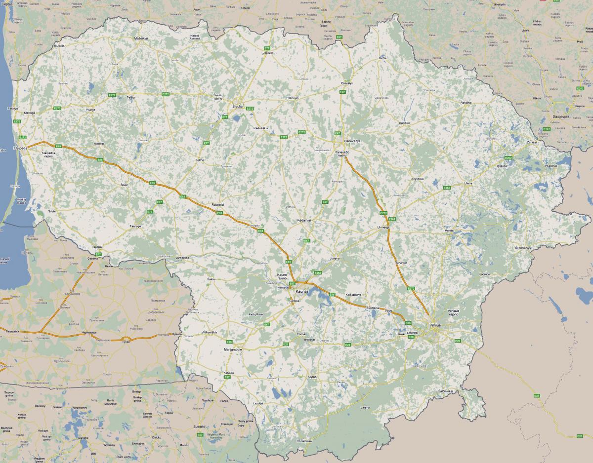 Karta över Litauen turist 
