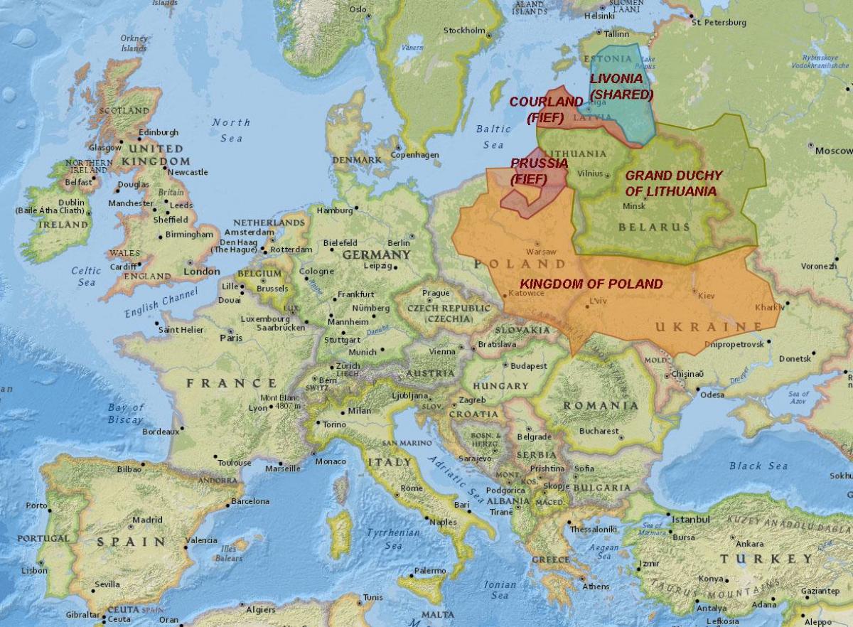 Litauen historia karta - Karta över Litauen historia (Norra Europa
