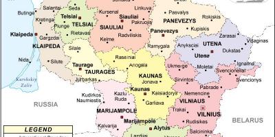 Karta över Litauen politiska